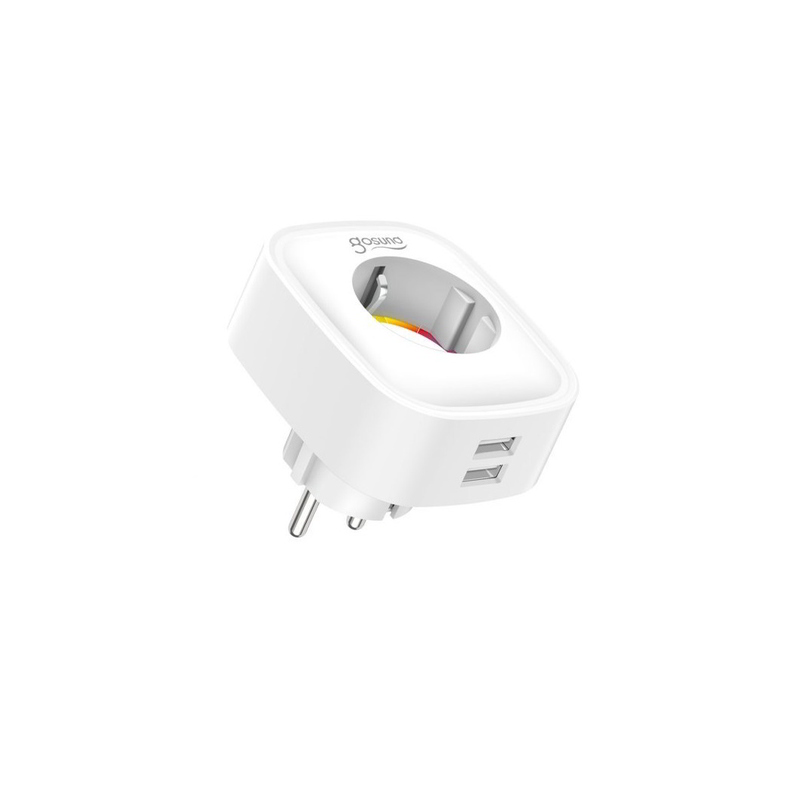 Priza inteligenta Gosund SP112 cu monitorizare consum, compatibila Alexa si Google Assistant, Android/iOS, Wireless, 16A, 2xUSB 2.1A, 3680W - imagine 1