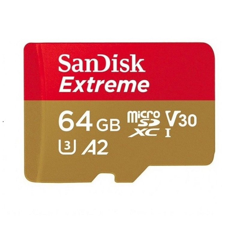 Card memorie Sandisk EXTREME SDSQXA2-064G-GN6AA Micro SDXC 64GB, clasa 10 A2 UHS-I, 160MB/s, adaptor - imagine 1